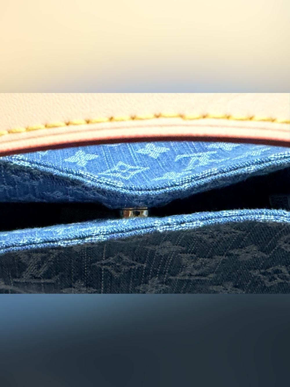 FULL SET Source Unknown Louis Vuitton Blue Denim All In One BB Bucket Bag/Pouch - Picture 11 of 16